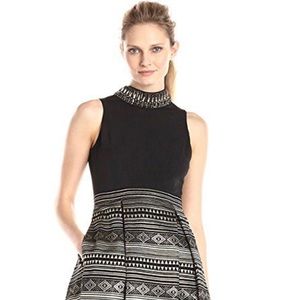 Vince Camuto tribal print fit and flare dress
